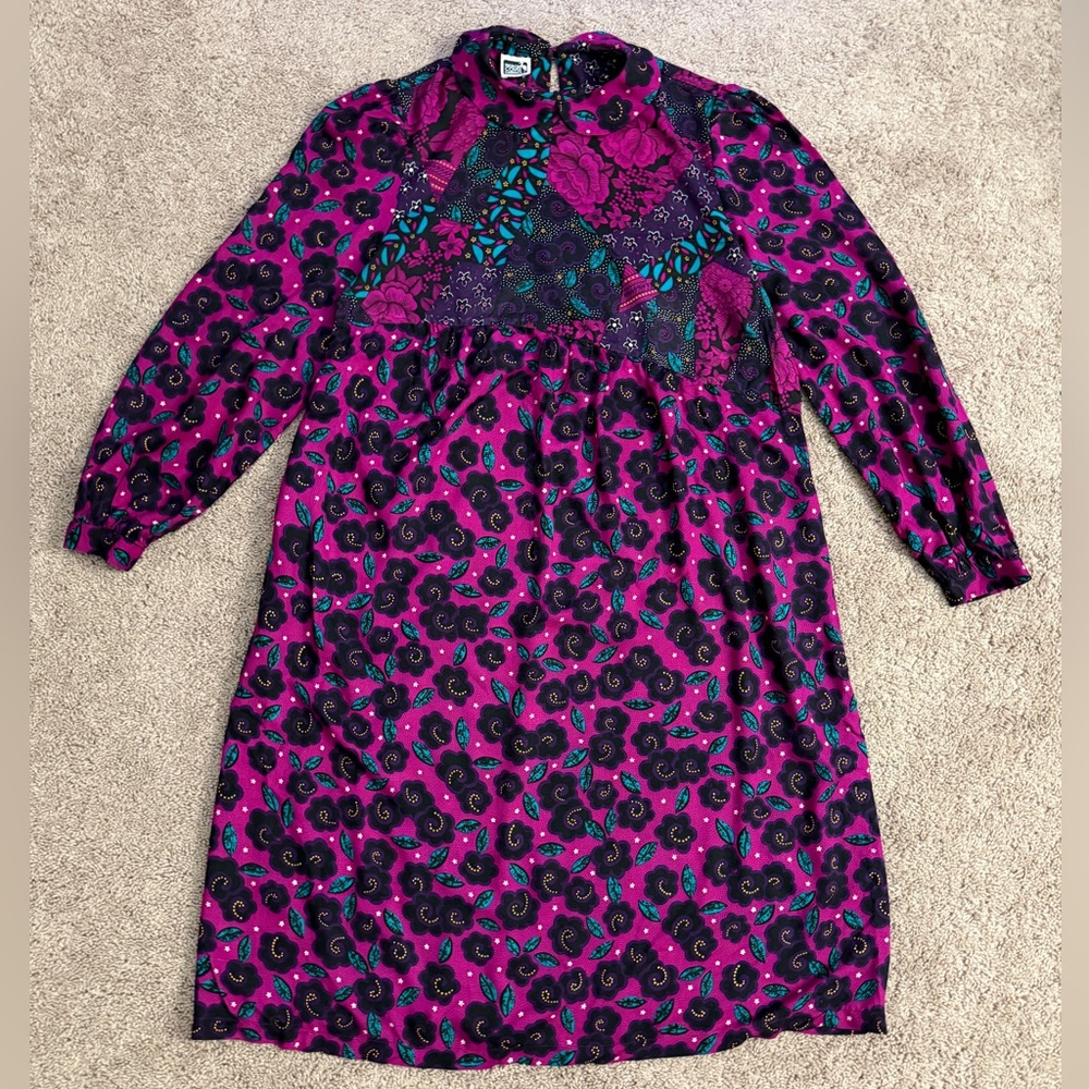 Heron Cove Casuals Dress Women size Medium/Large Purple Violet Floral Midi